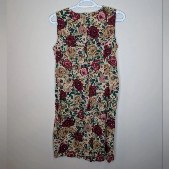 Vintage Sag Harbor Petites Sleeveless Rose Floral Print Sheath Dress Women Small - Picture 2 of 12